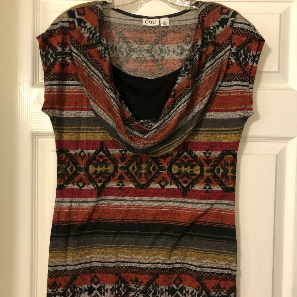 Cato Fashions drape front, layered look top